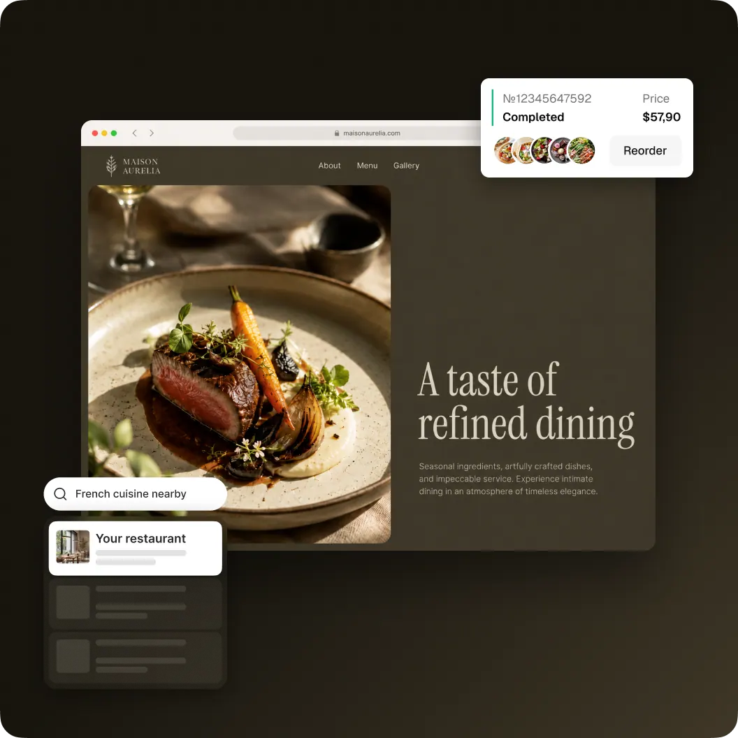 A restaurant’s own branded ordering website shown on a laptop