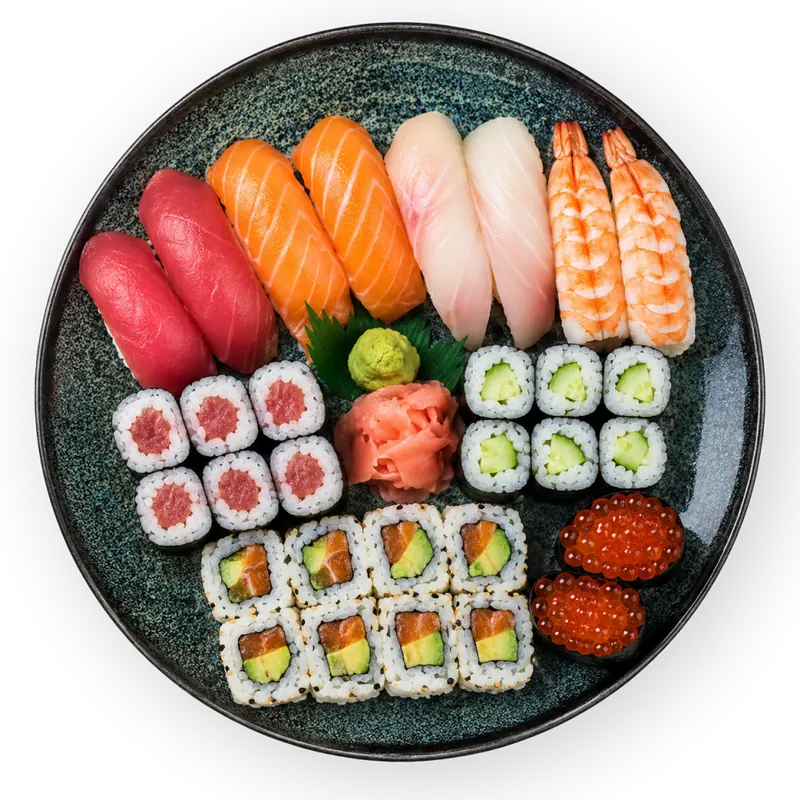 An elegantly plated dish on a restaurant counter